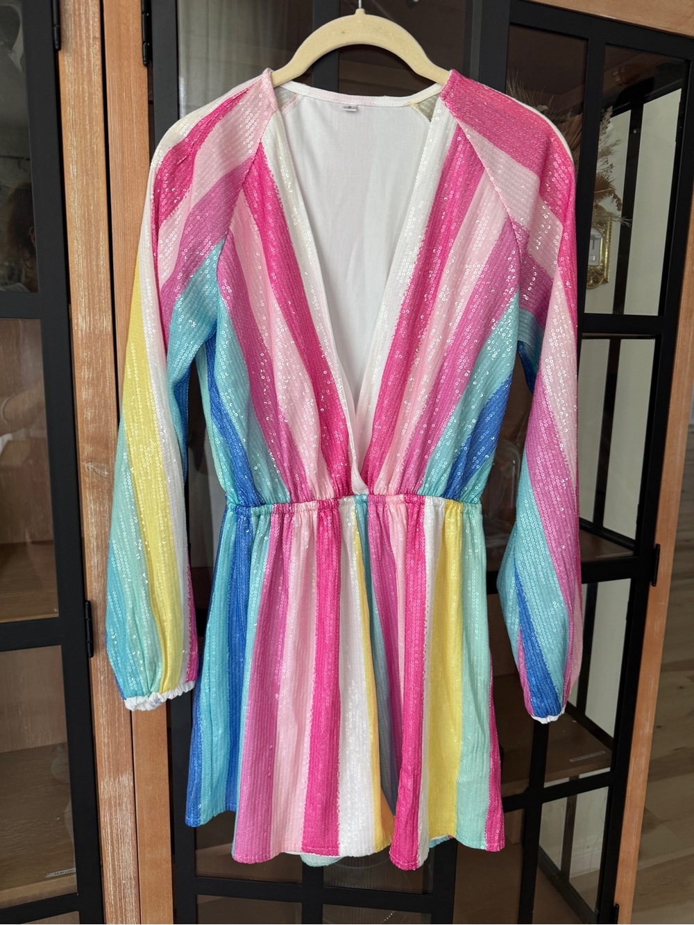 Sequined romper lover taylor swift unicorn pastel striped rainbow Gabrielle - Picture 9 of 9